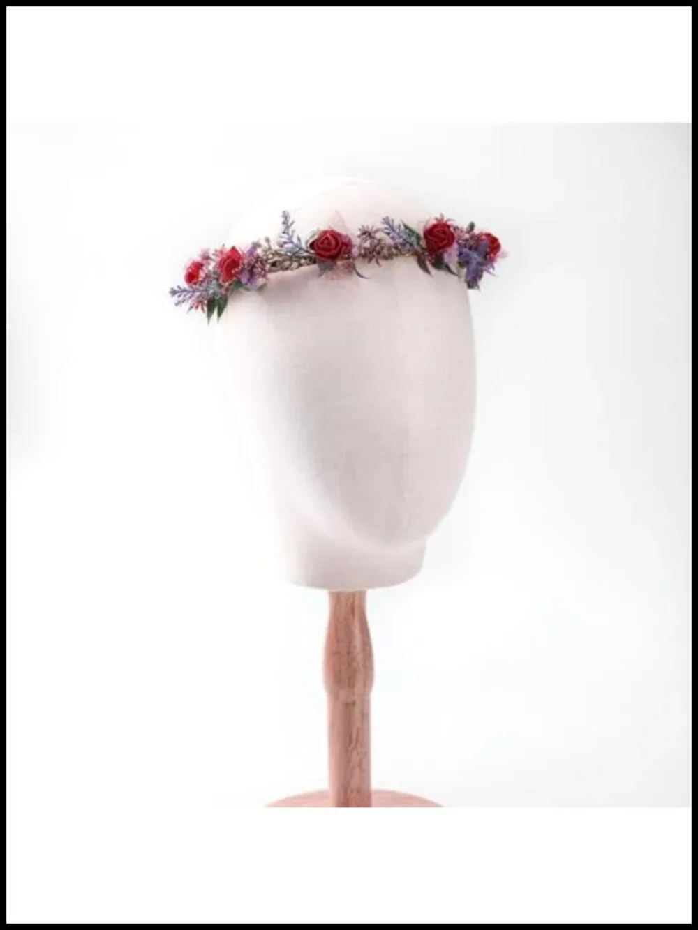 Women's Headband with Lace and Foam Rose Floral Decoration for Weddings and
